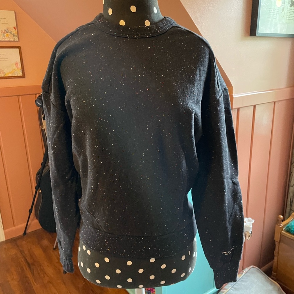 Rag & Bone speckled black sweatshirt